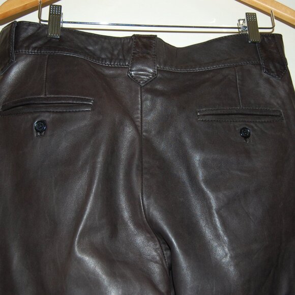 EU 50 🔥 GUCCI by TOM FORD Men's Black Leather Biker Pants Trousers ITALY - Picture 9 of 16